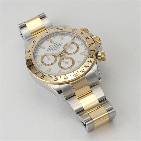 rolex daytona automatic two tone with white dial en12940|Rolex oyster steel dial.